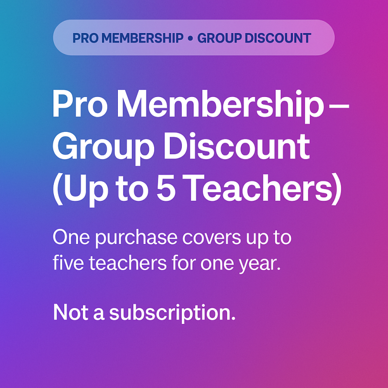 Pro Membership — Group Discount (Up to 5 Teachers)